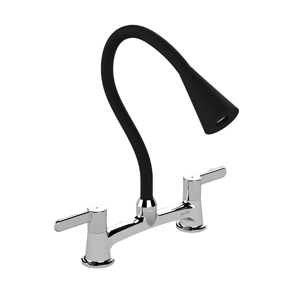 Combinación Lavaplatos Flexible Ferrara Flessi Cromo/Negro