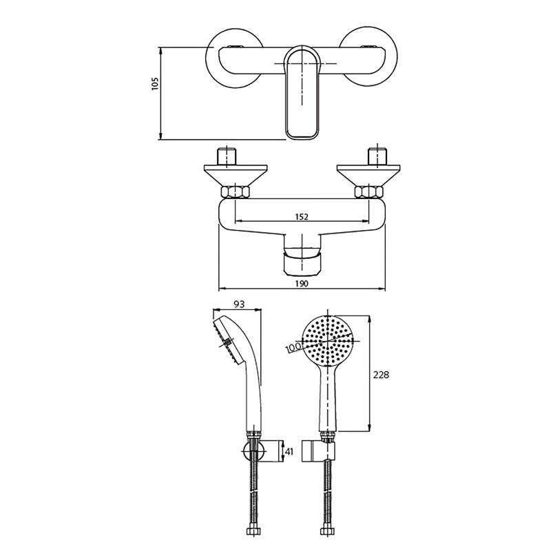 Monomando Ducha Marsella Cromo