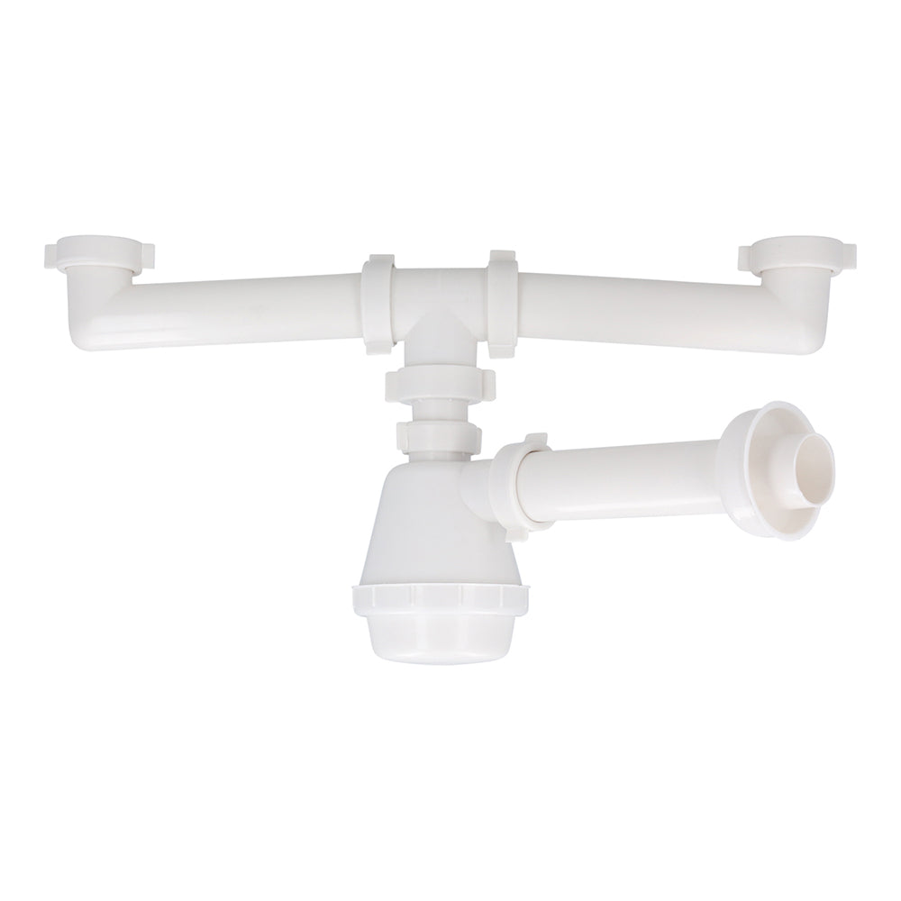 Sifón Lavaplatos PP 1 1/2'' con Entrada Doble