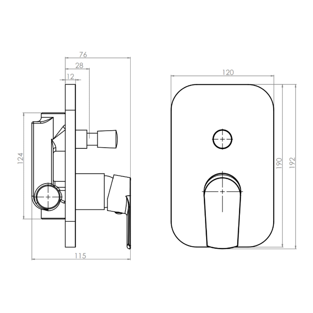 Monomando Ducha Empotrado Filippo con Plato e Inversor Negro