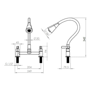 Combinación Lavaplatos Flexible Biletti Flessi Negro Mate