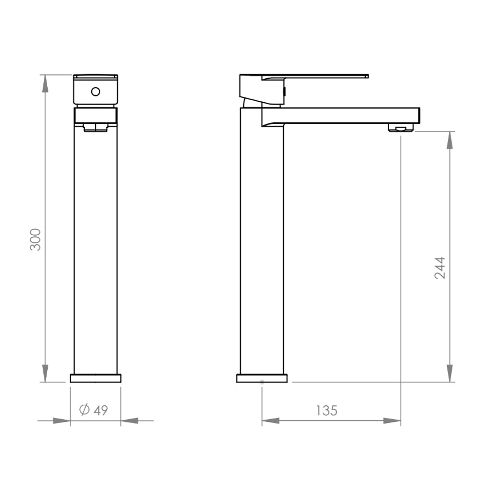 Monomando Lavamanos Alto Leccio Cromo