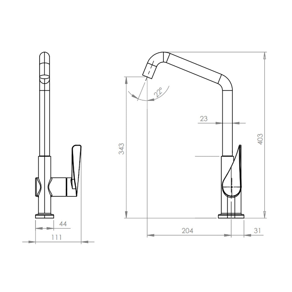 Monomando Lavaplatos Lissone Negro Mate