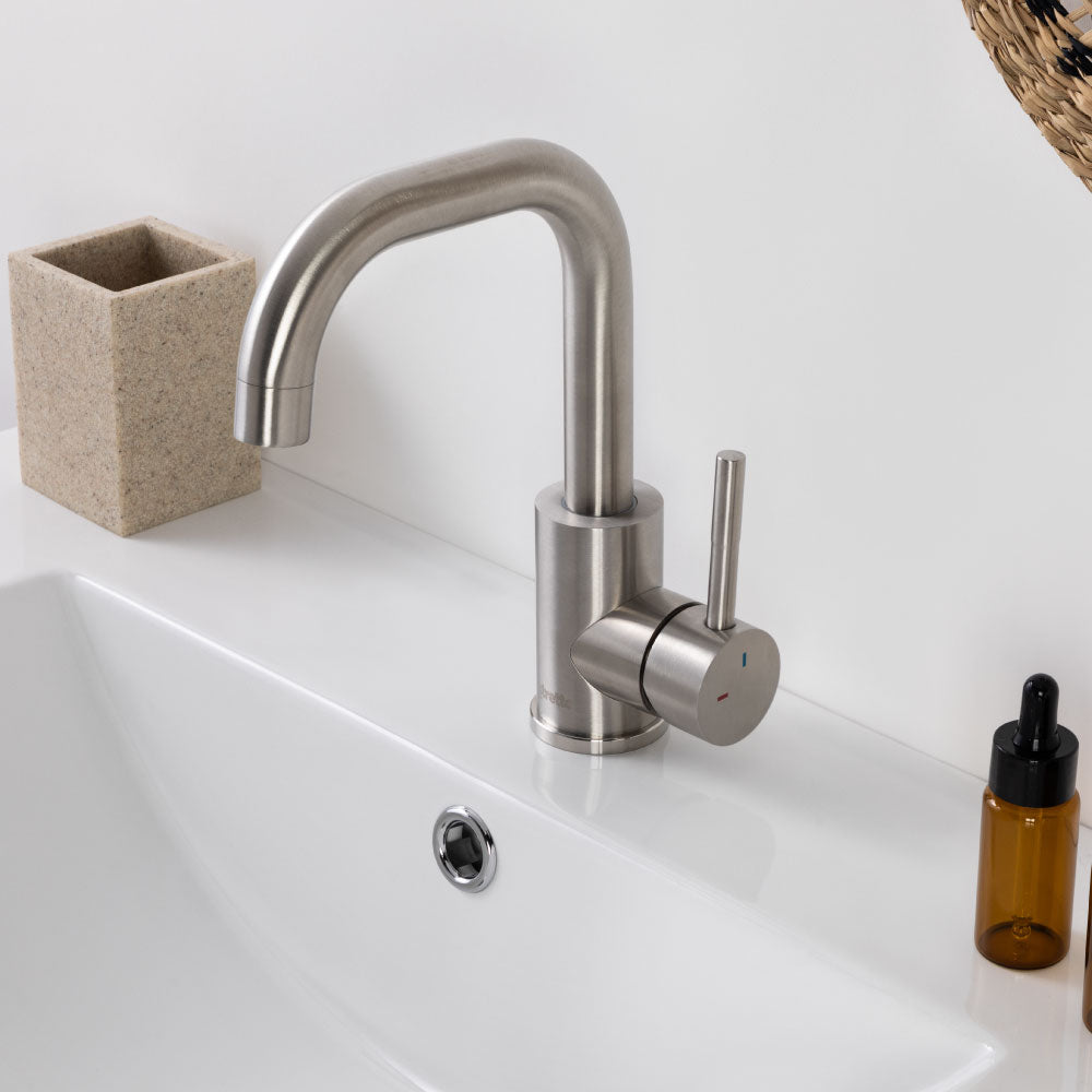 Monomando Lavamanos Novara Inox Satinado