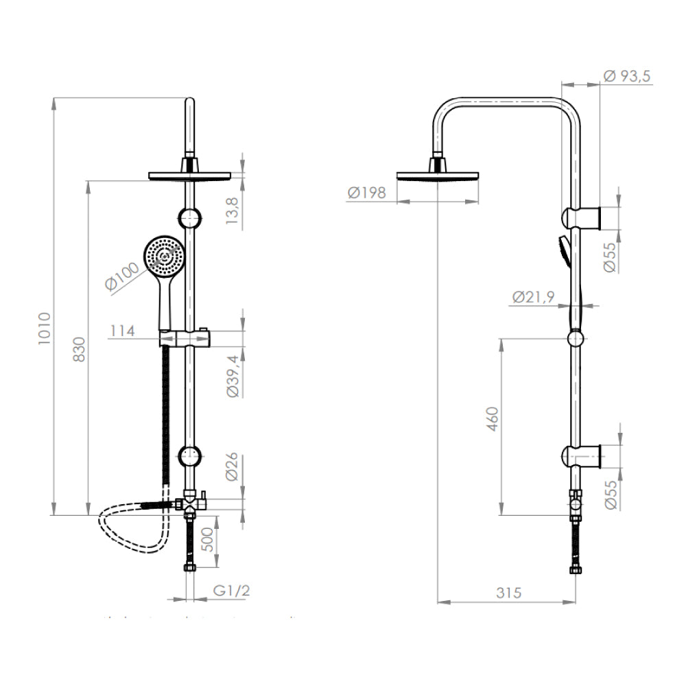 Columna de Ducha Rimini Cromo