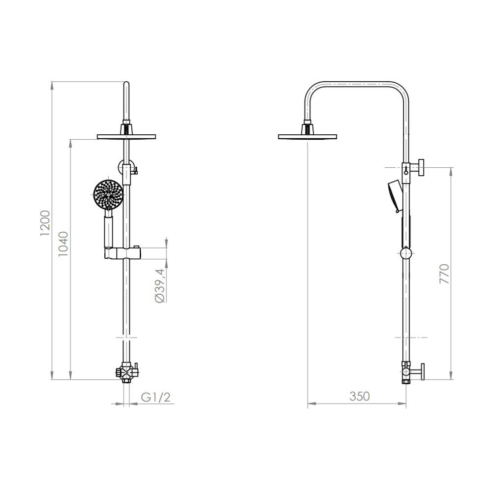 Columna de Ducha Venti Inox Satinado