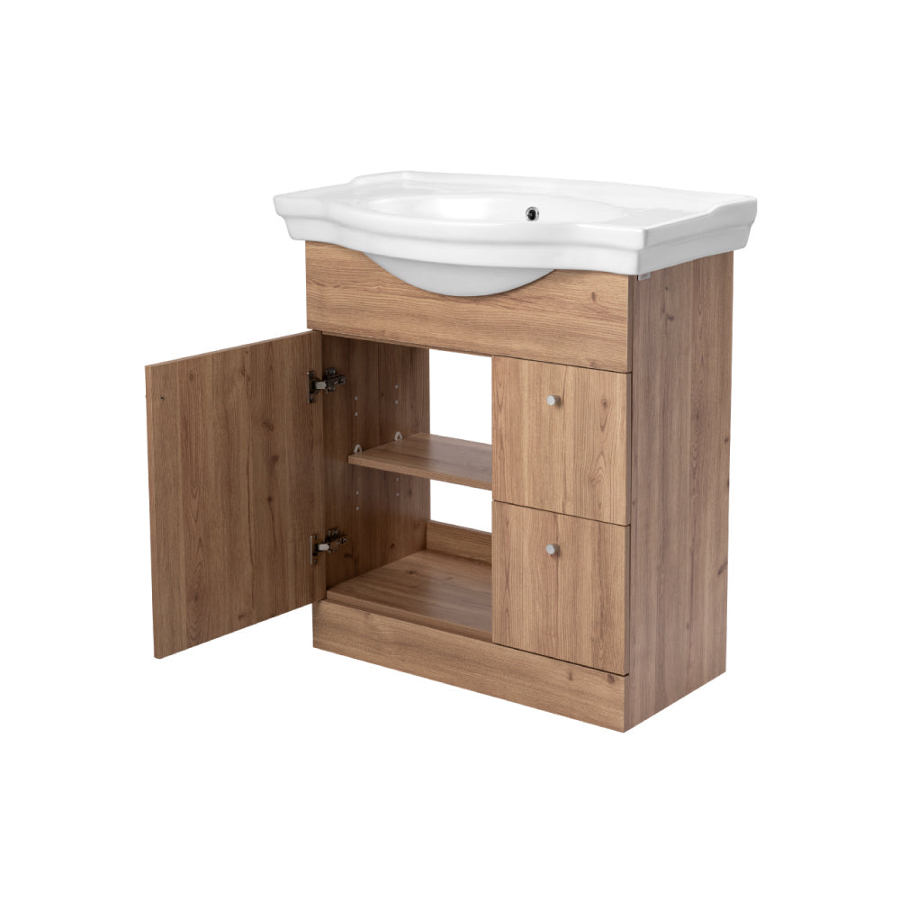 Mueble Vanitorio Adele Rústico + Cubierta 80x46x50 cm