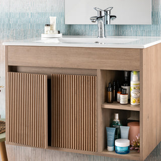 Mueble Vanitorio Texturado Lille Lenga Texturado + Cubierta 60x46x50 cm