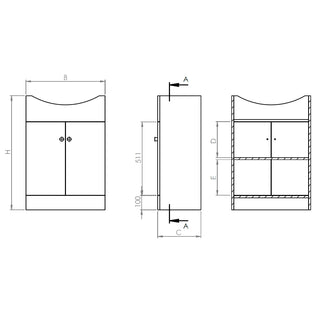Mueble Vanitorio Marie Blanco + Cubierta 50x43x30 cm