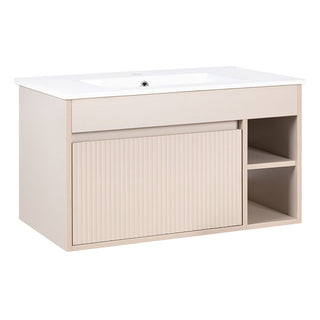 Mueble Vanitorio Marsella Greige Texturado + Cubierta 60x46x50 cm