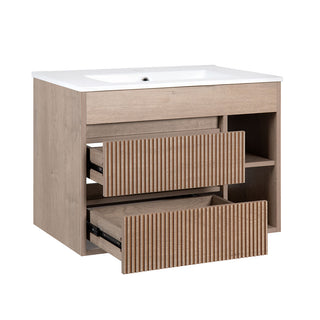 Mueble Vanitorio Texturado Paris Lenga Texturado + Cubierta 60x46x50 cm