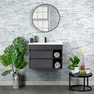 Mueble Vanitorio Paris Dark Grey + Cubierta 60x46x50 cm