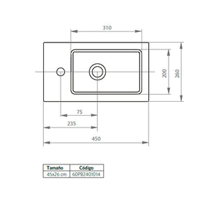Mueble Vanitorio Petit Lenga + Cubierta 26x46x50 cm