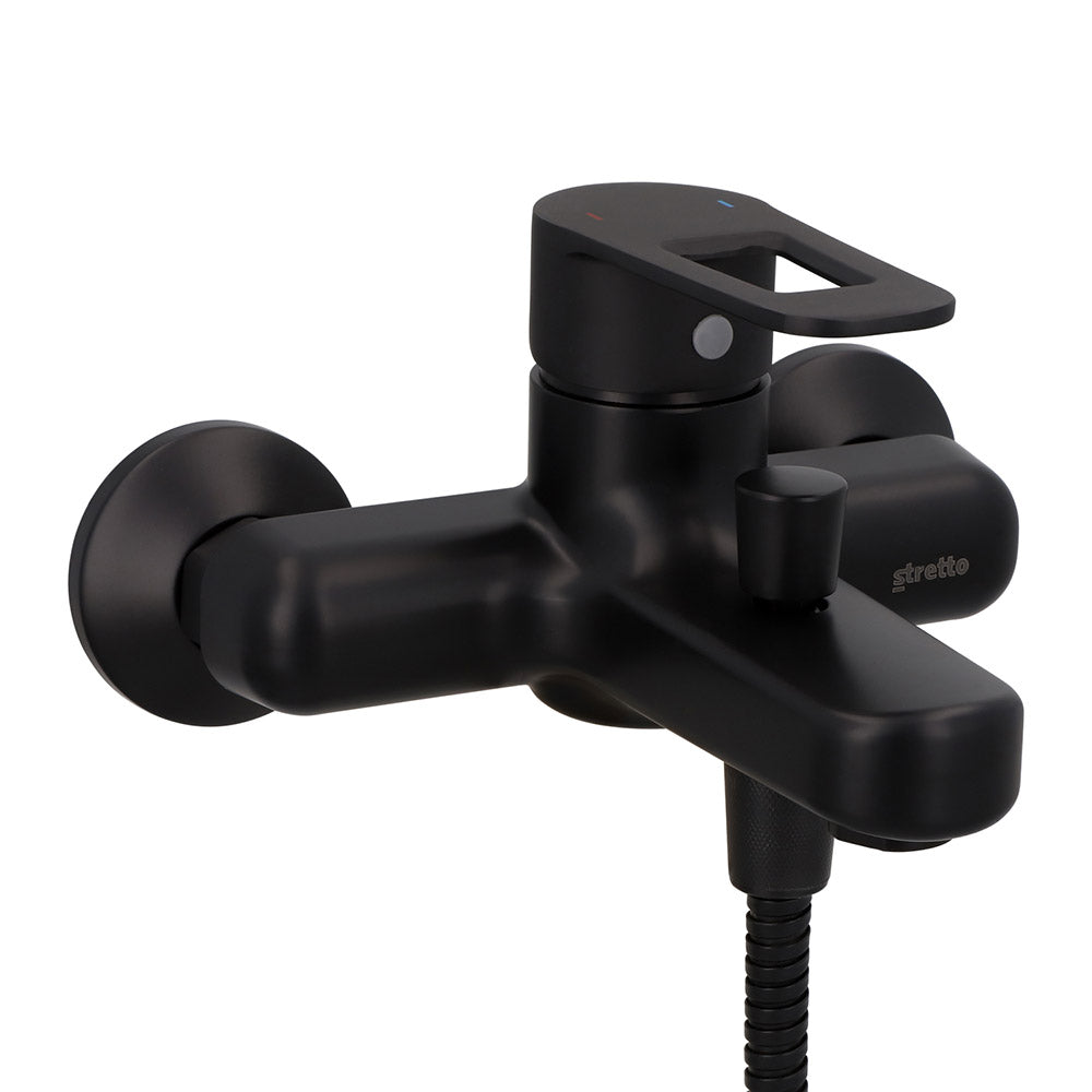 Monomando Tina Ducha Verona Negro Mate