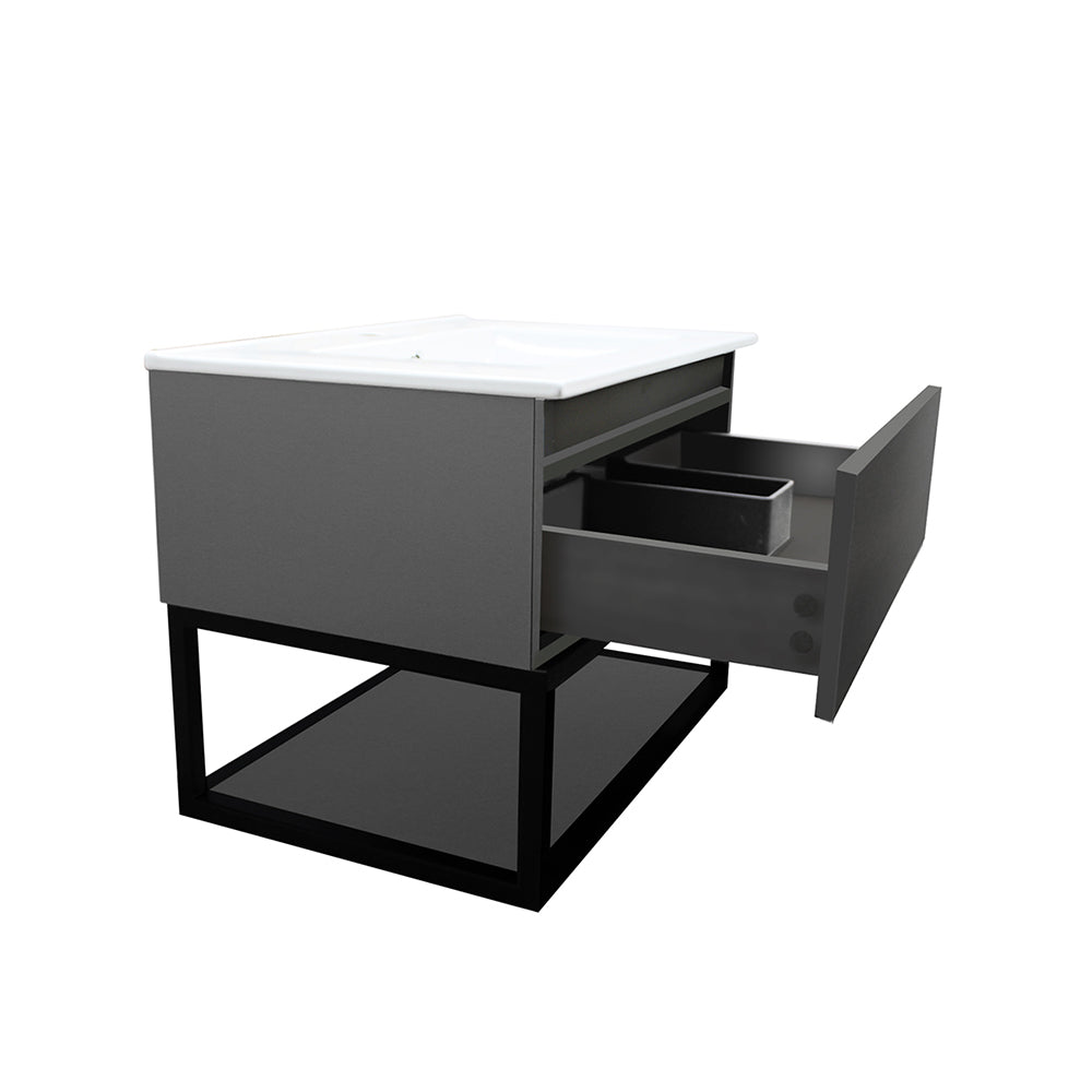 Mueble Vanitorio Méle Gris Grafito + Cubierta 70x46x50 cm