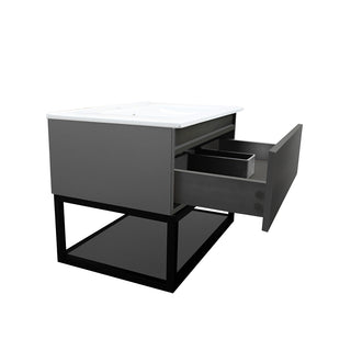 Mueble Vanitorio Méle Gris Grafito + Cubierta 70x46x50 cm