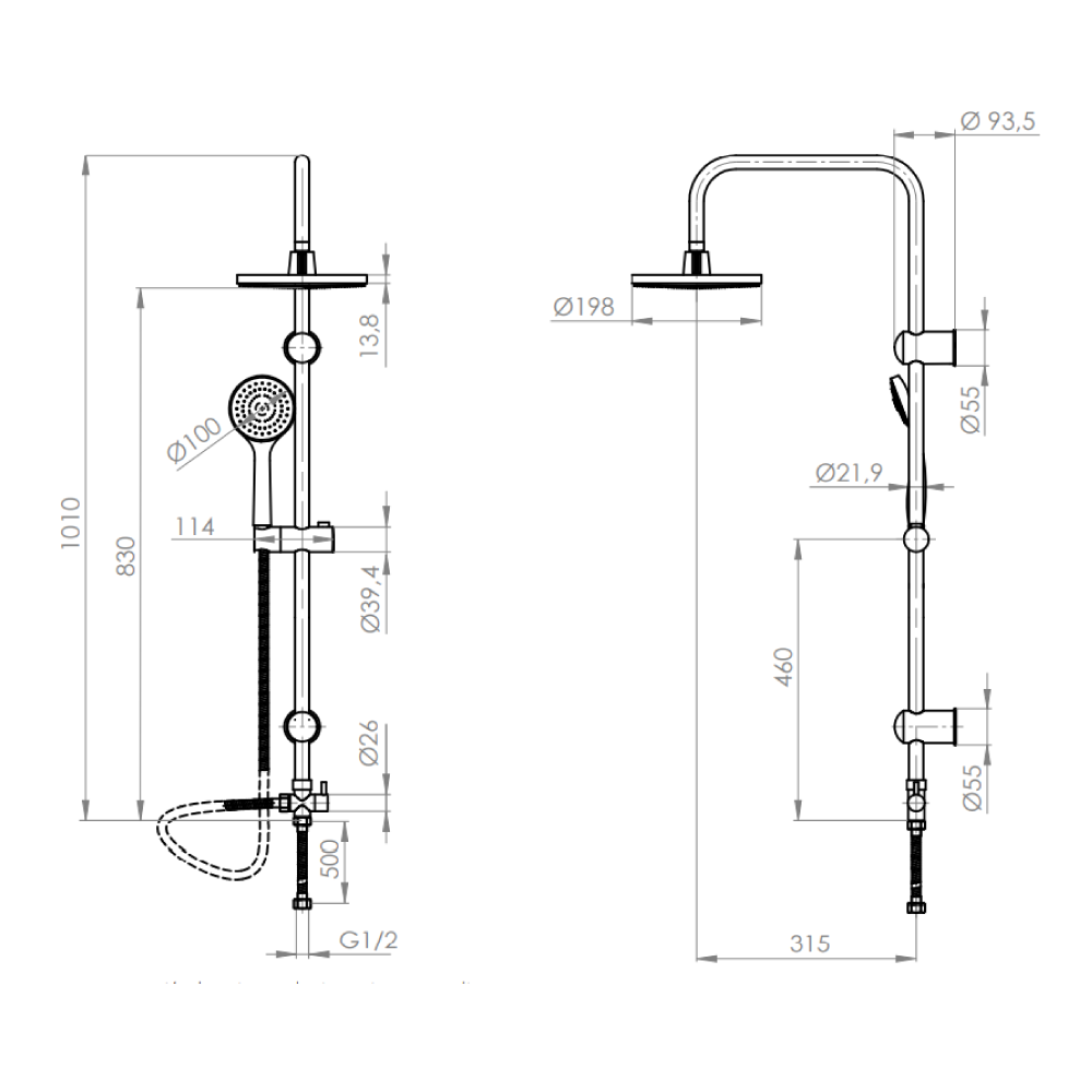 Columna de Ducha Rimini Cromo