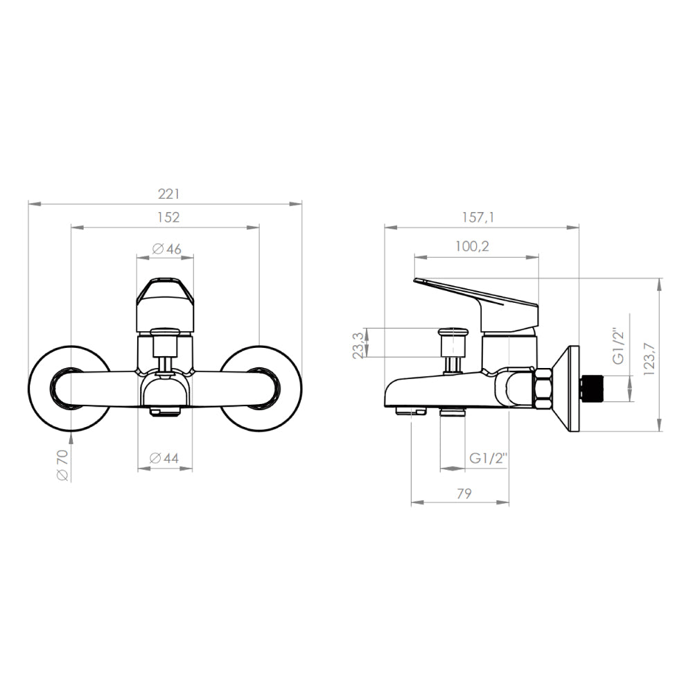 Monomando Tina Ducha Dakota Cromo