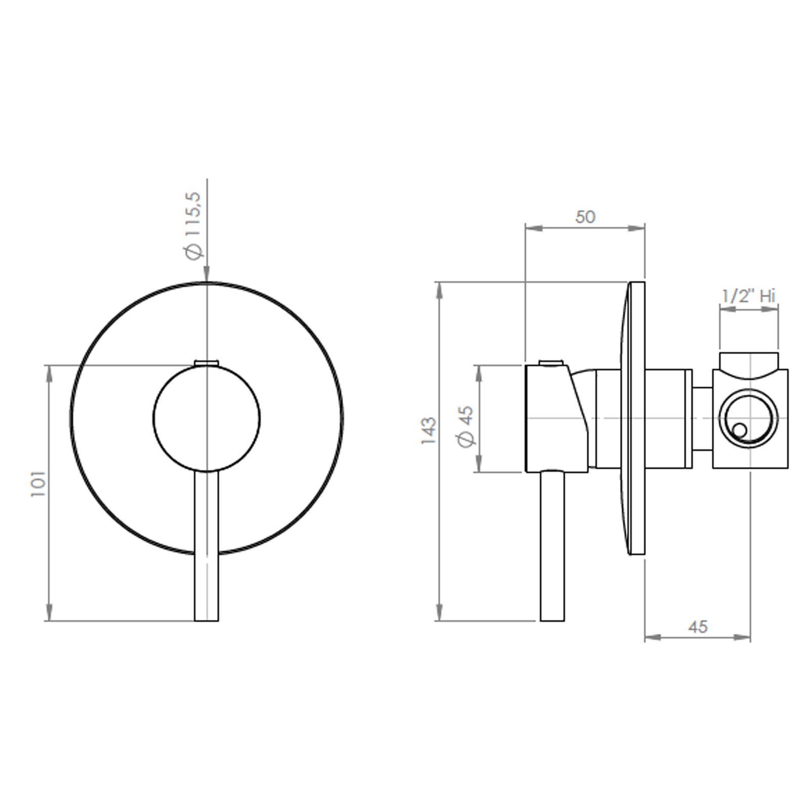 Monomando Ducha Empotrado Fiorenzo Inox Satinado