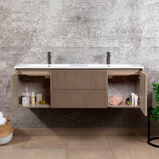 Mueble Vanitorio Sophie Lenga Texturado + Cubierta 120x46x50 cm