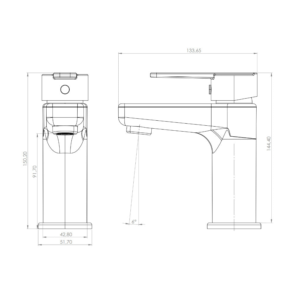 Monomando Lavamanos Alto Dallas Cromo