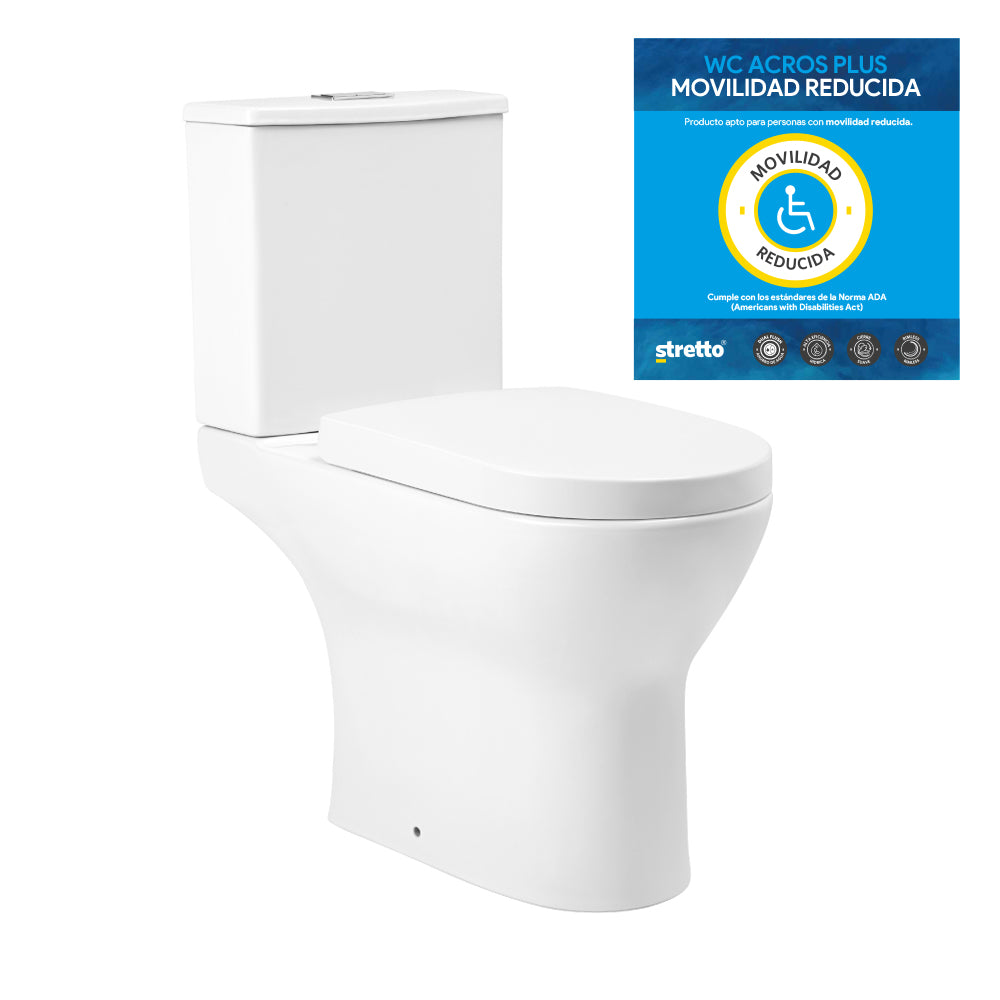Sanitario WC Two Pieces Acros Plus - Salida a Piso (Vertical)