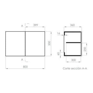 Mueble Cocina Lys a Muro Ébano