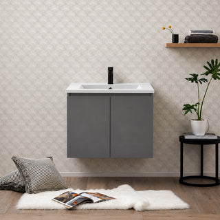 Mueble Vanitorio Ermes Cinza + Cubierta 60x46x50 cm
