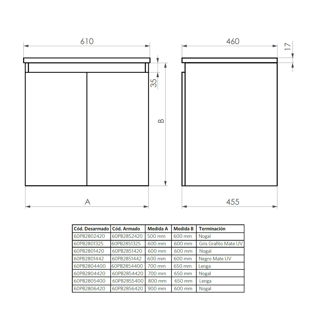 Mueble de Baño Completo Mince Nogal