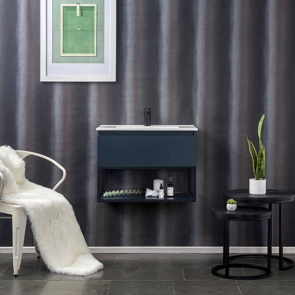 Mueble Vanitorio Méle Gris Grafito + Cubierta 70x46x50 cm