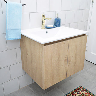 Mueble Vanitorio Ermes Nogal + Cubierta 60x46x50 cm