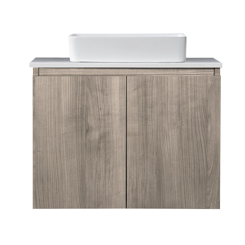 Mueble de Baño Completo Ermes Lenga con sobre cubierta rectangular 80x46 cm