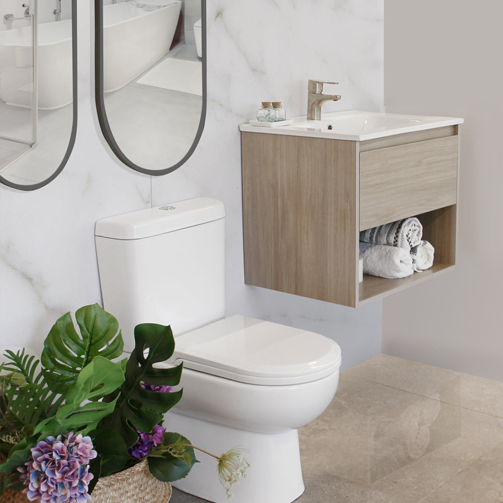 Mueble Vanitorio Zoé Acácia + Cubierta 80x46x50 cm