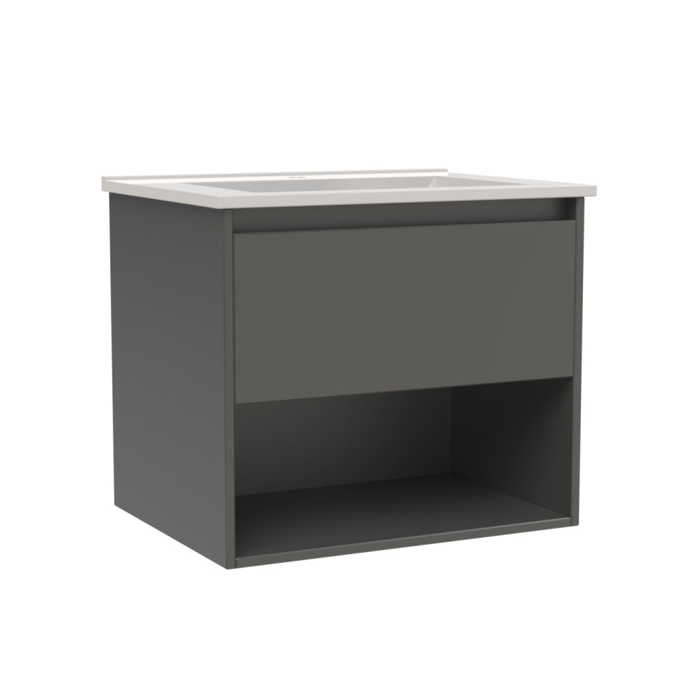 Mueble Vanitorio Zoé Gris Grafito + Cubierta 80x46x50 cm