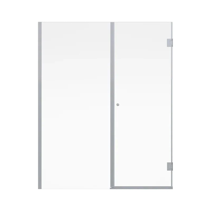 Mampara Abatible 170x185 cm Vidrio 8 mm Perfil Cromado