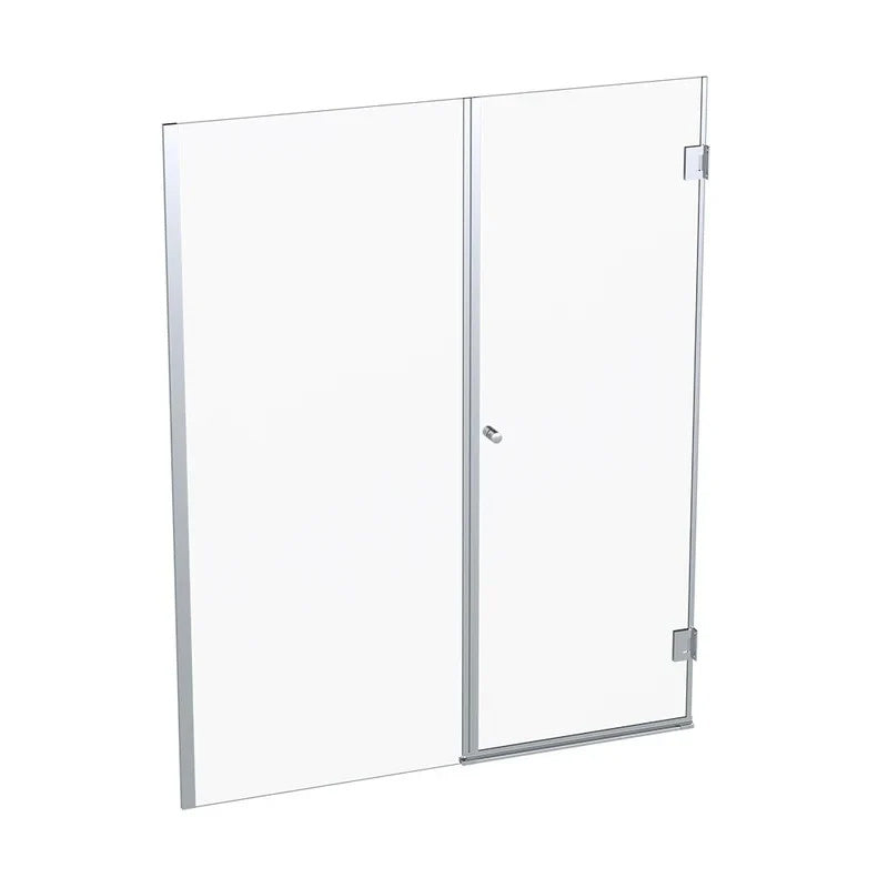 Mampara Abatible 170x185 cm Vidrio 8 mm Perfil Cromado