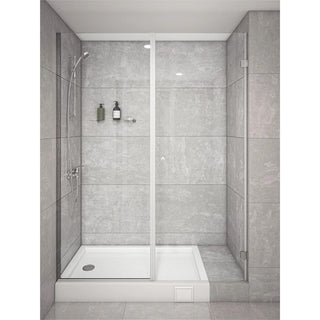 Mampara Abatible 170x185 cm Vidrio 8 mm Perfil Cromado