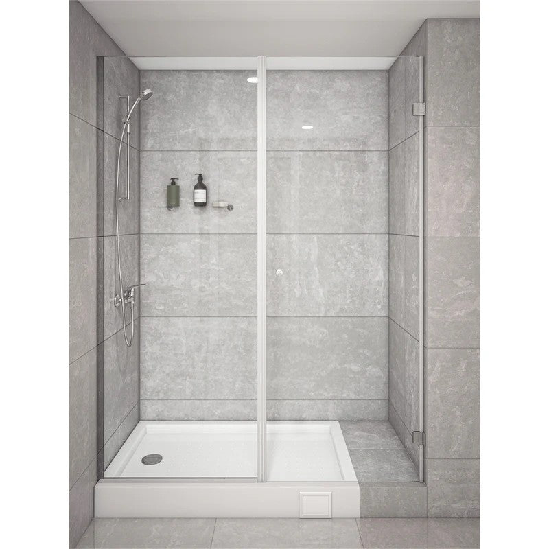 Mampara Abatible 120x185 cm Vidrio 8 mm Perfil Cromado
