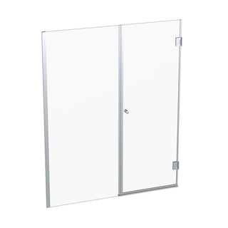 Mampara Abatible 140x185 cm Vidrio 8 mm Perfil Cromado