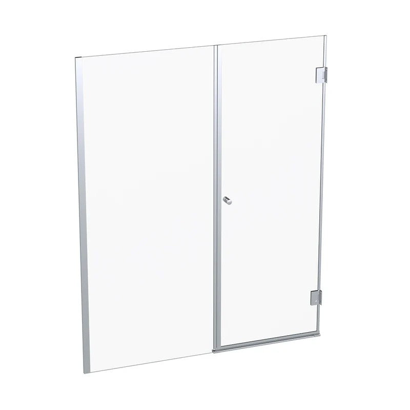 Mampara Abatible 185x130 cm Vidrio 8 mm Perfil Cromado