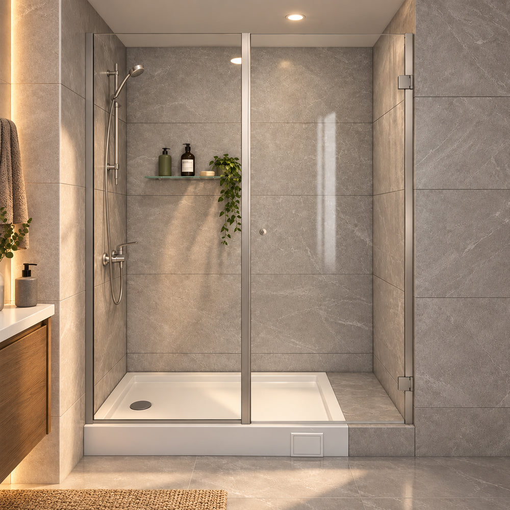 Mampara Abatible 120x195 cm Perfil Inox Satinado