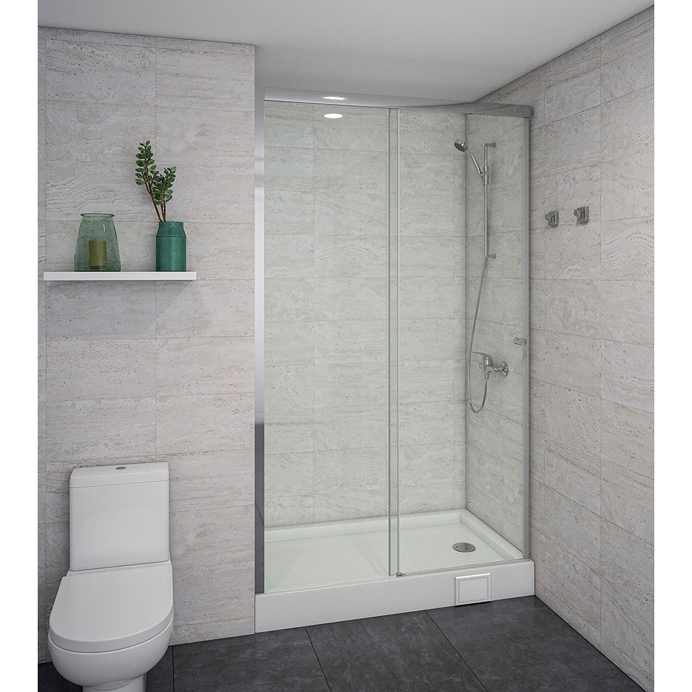 Mampara Corredera Hera 140x185 cm Ajustable ±1 cm Cromado