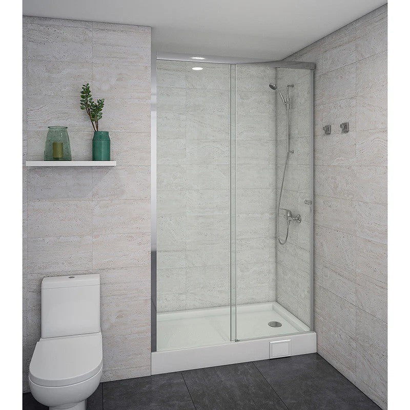 Mampara Corredera 140x185 cm Ajustable ±3 cm Cromado