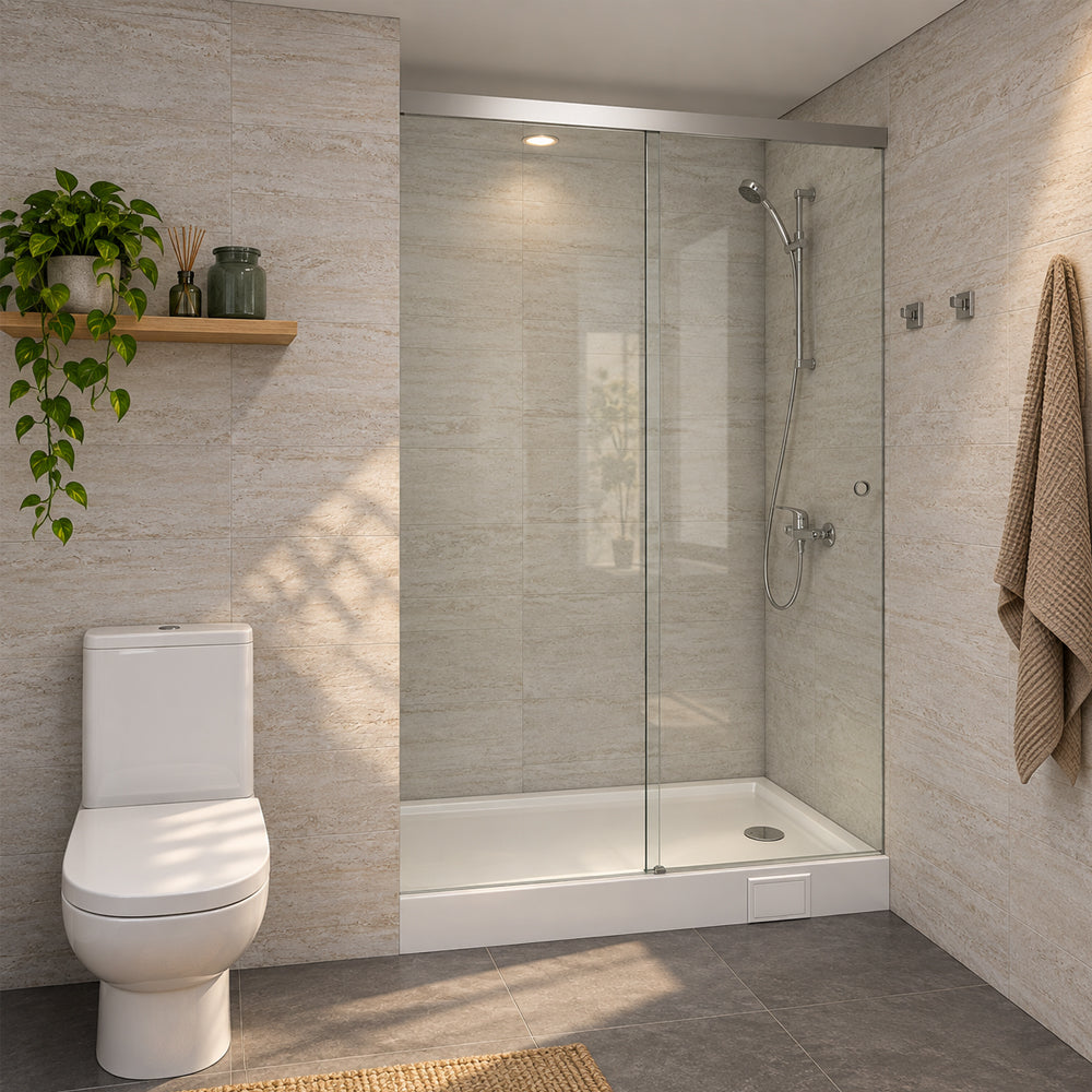 Mampara Corredera Agori 120x185 cm Ajustable ±2 Cromado