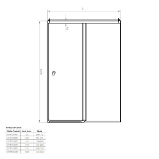 Mampara Corredera Agori 160X185 Ajustable ±1 cm Cromado