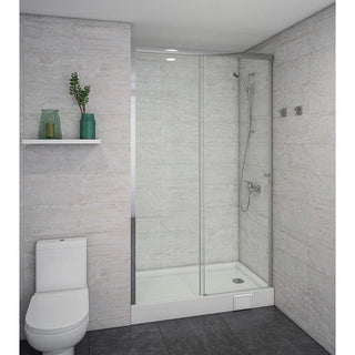 Mampara Corredera 170x185 cm Ajustable ±3 cm Cromado