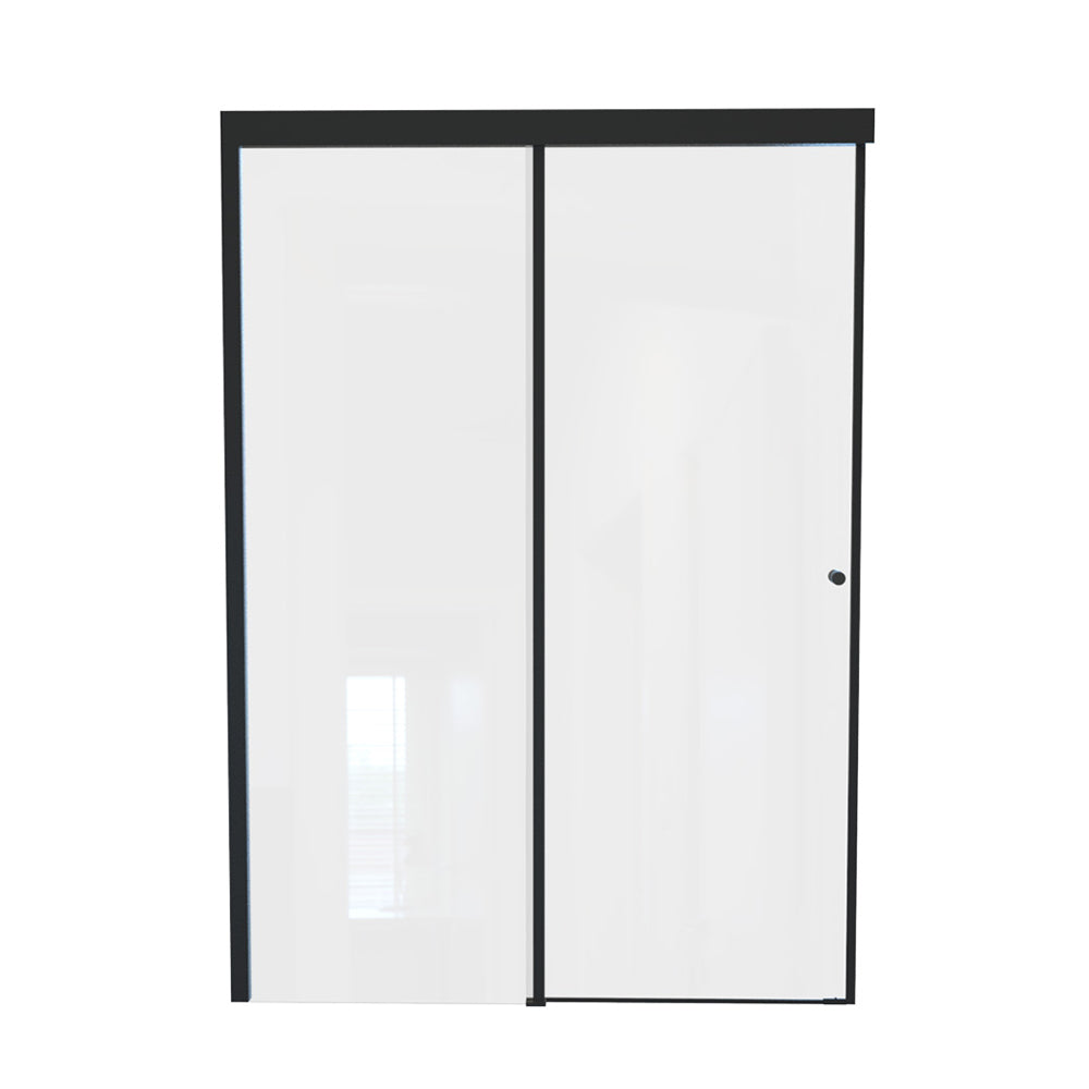 Mampara Corredera Hera 160x185 cm Negro Mate Ajustable ±3 cm
