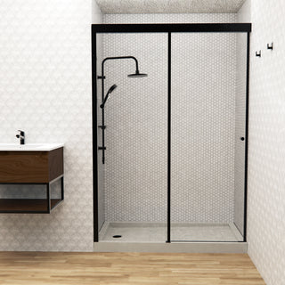 Mampara Corredera Hera 120x185 cm Negro Mate Ajustable ±3 cm
