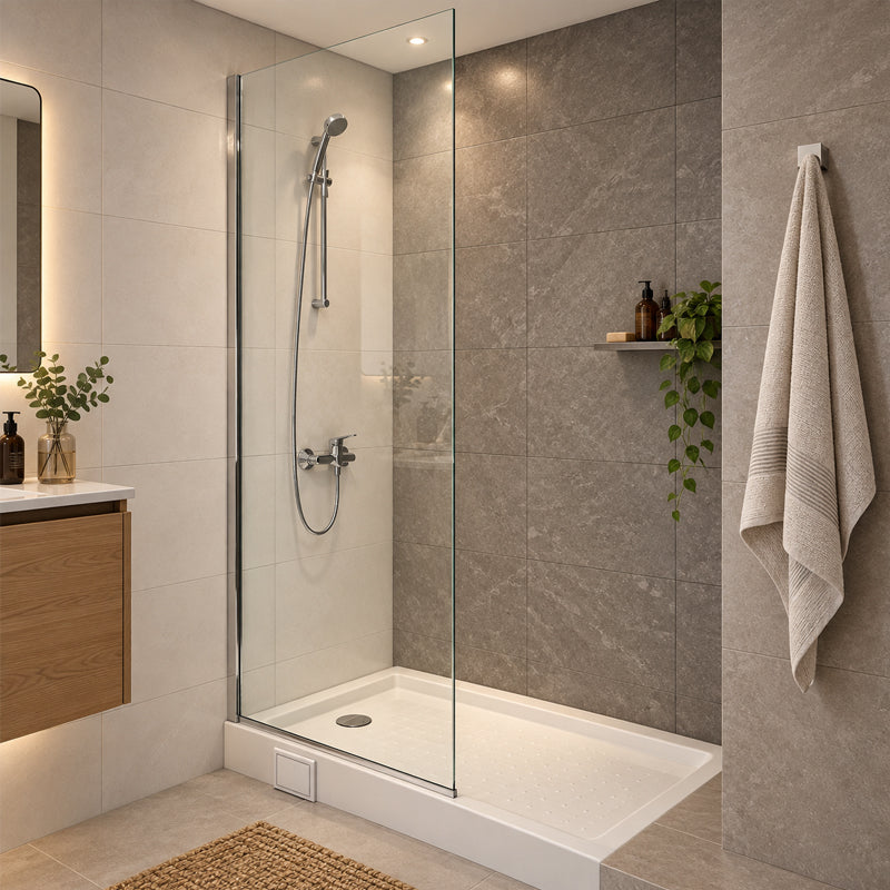 Mampara Fija 70x185 cm Ajustable ±1 cm Cromado