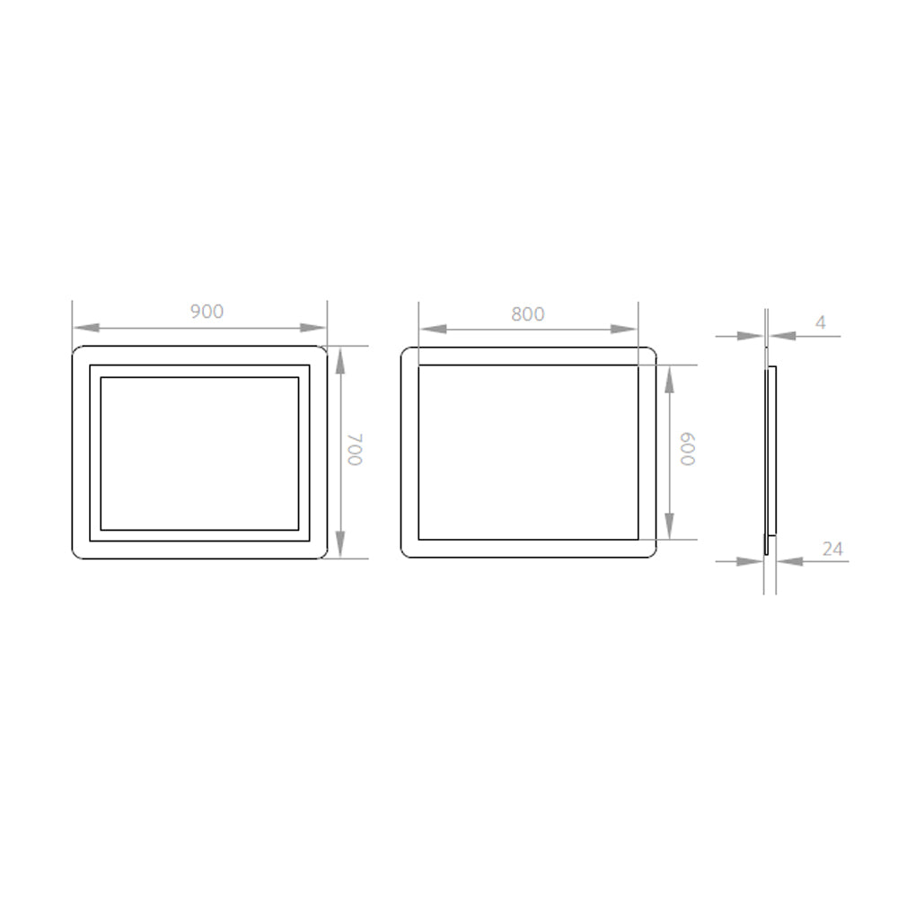 Espejo Led Desempañante 90x70 cm